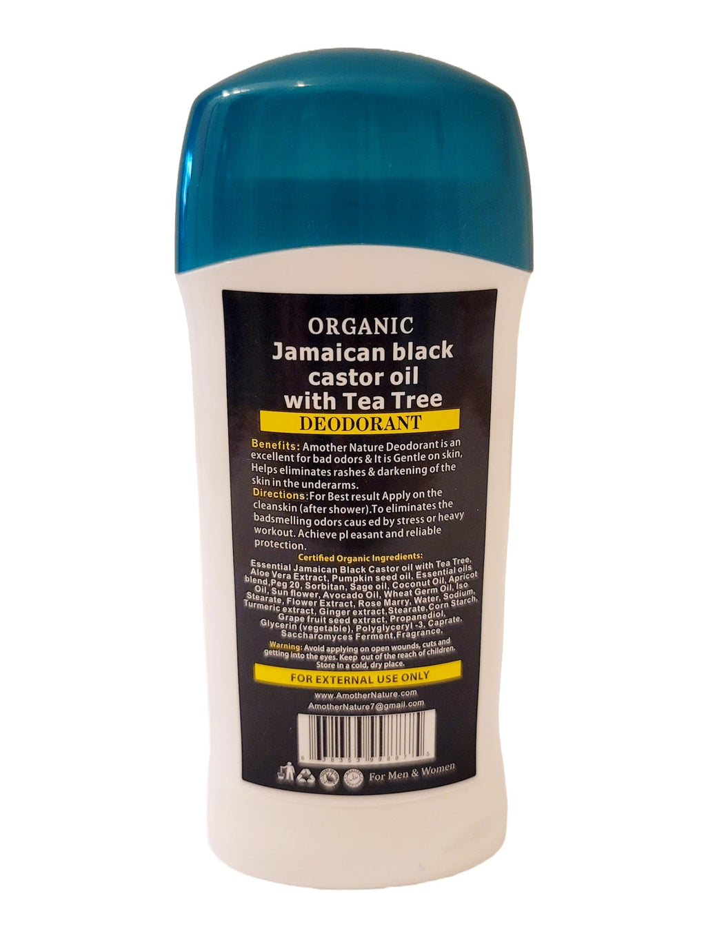 Hairobics Jamaican Black Castor Oil with Tea Tree Deodorant – Aluminum-Free Natural Deodorant for Odor Protection, Sensitive Skin & Long-Lasting Freshness – 2.65 oz