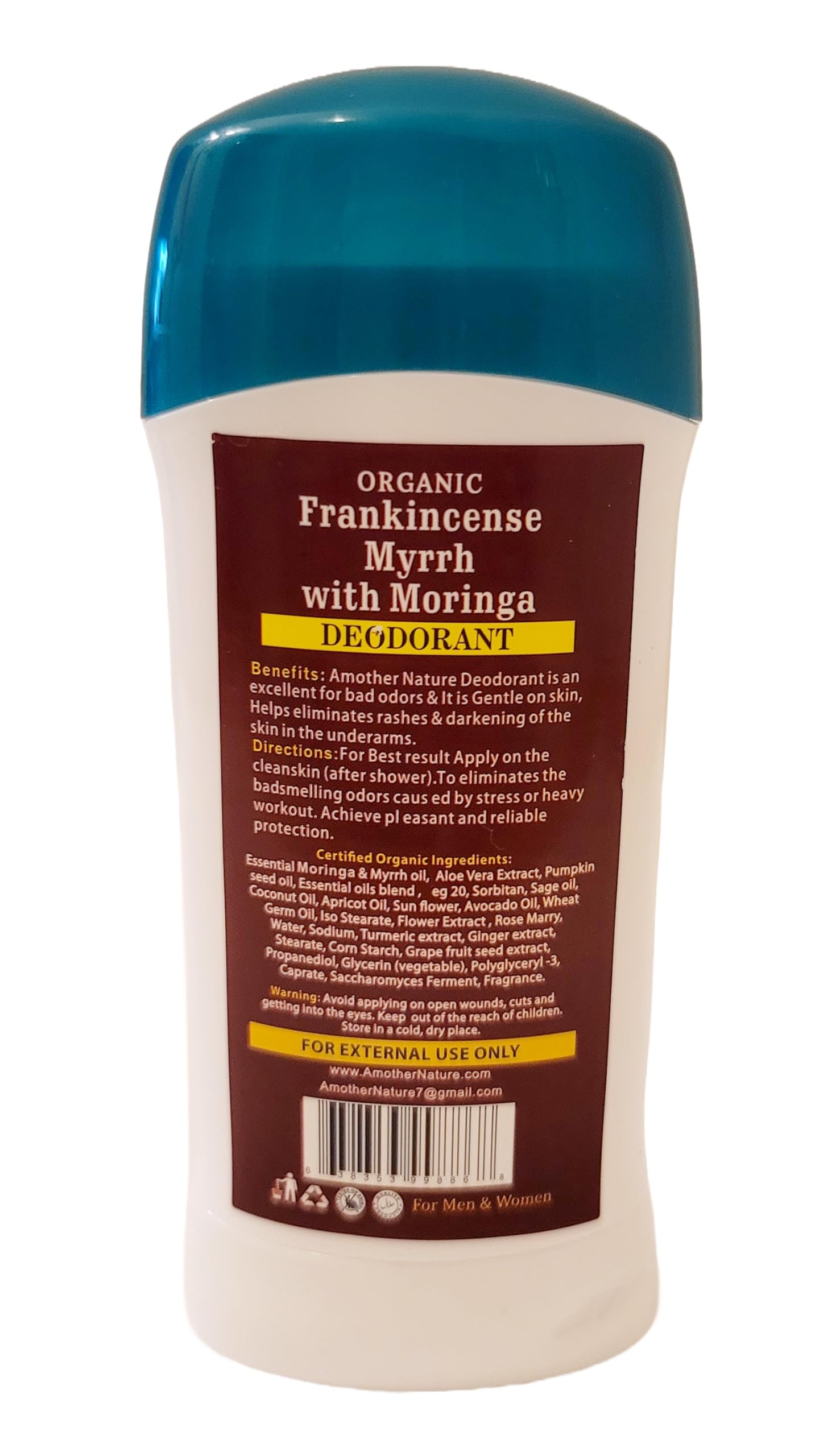 Hairobics Frankincense Myrrh & Moringa Deodorant – All Natural Aluminum-Free Deodorant for Long-Lasting Freshness, Odor Protection & Sensitive Skin – 2.65 oz