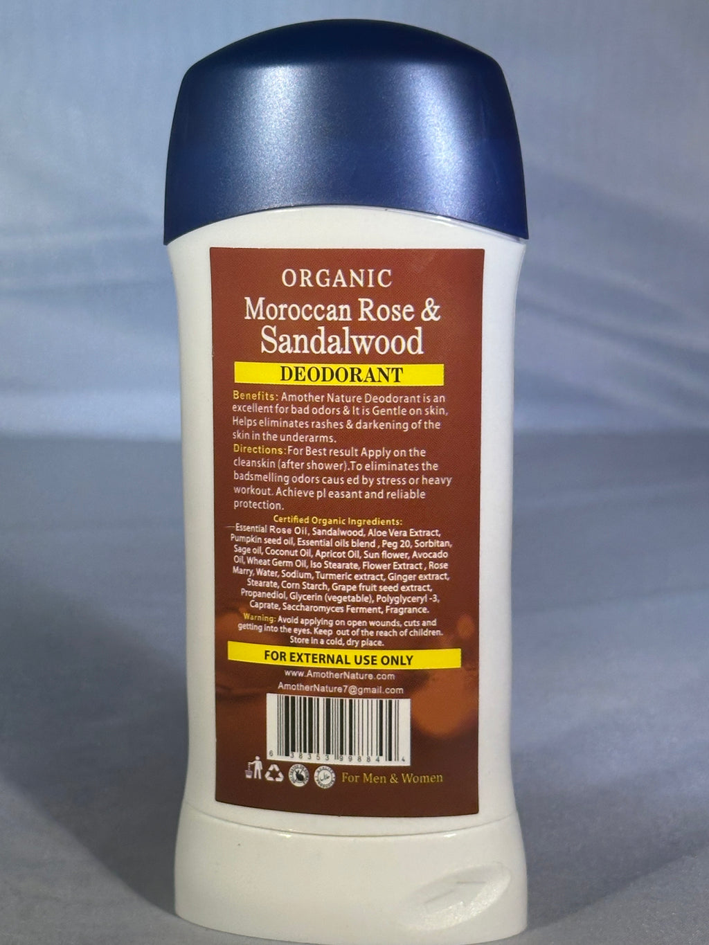 Organic Deodorant  Moroccan Rose & Sandalwood