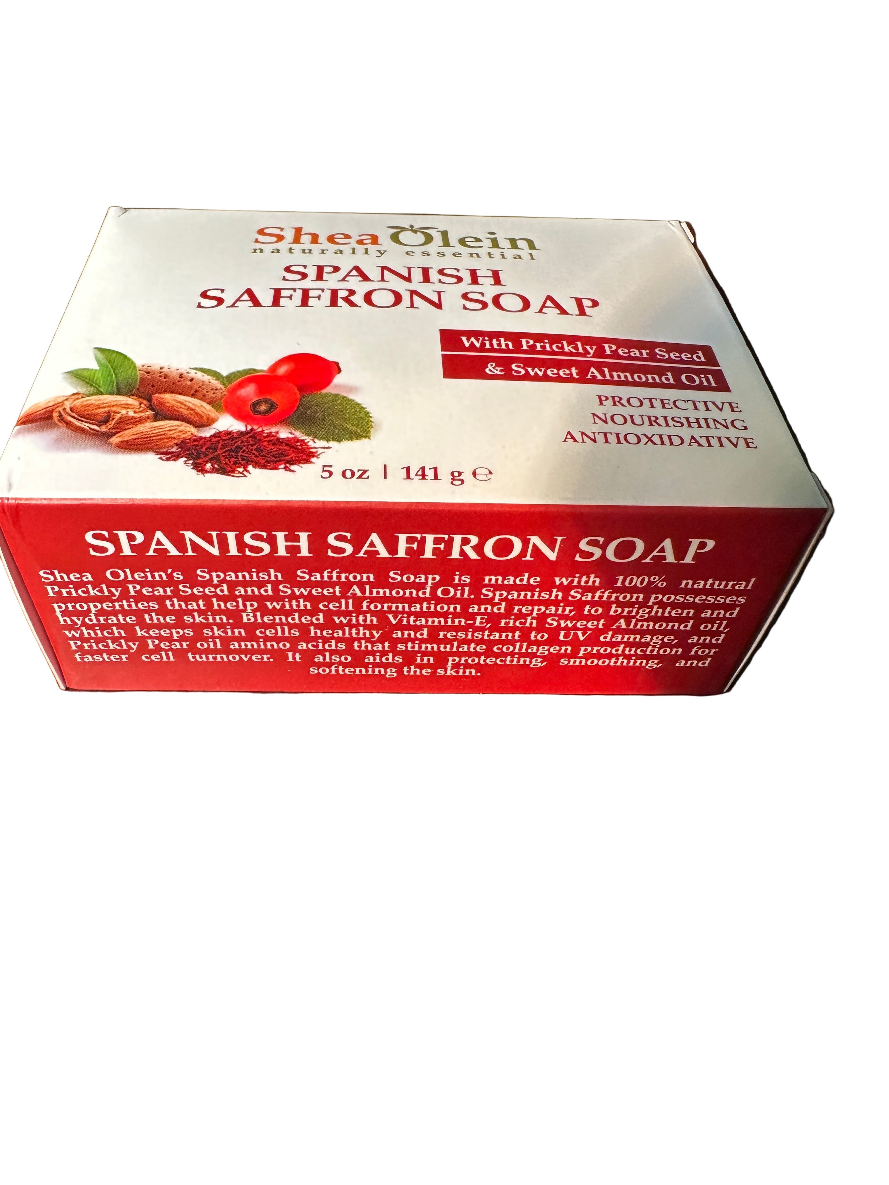 Shea Olein Spanish Saffron Soap with Prickly Pear Seed & Sweet Almond Oil 5oz 6 Bars Nourishing Moisturizing Scented Body Care Cleansing