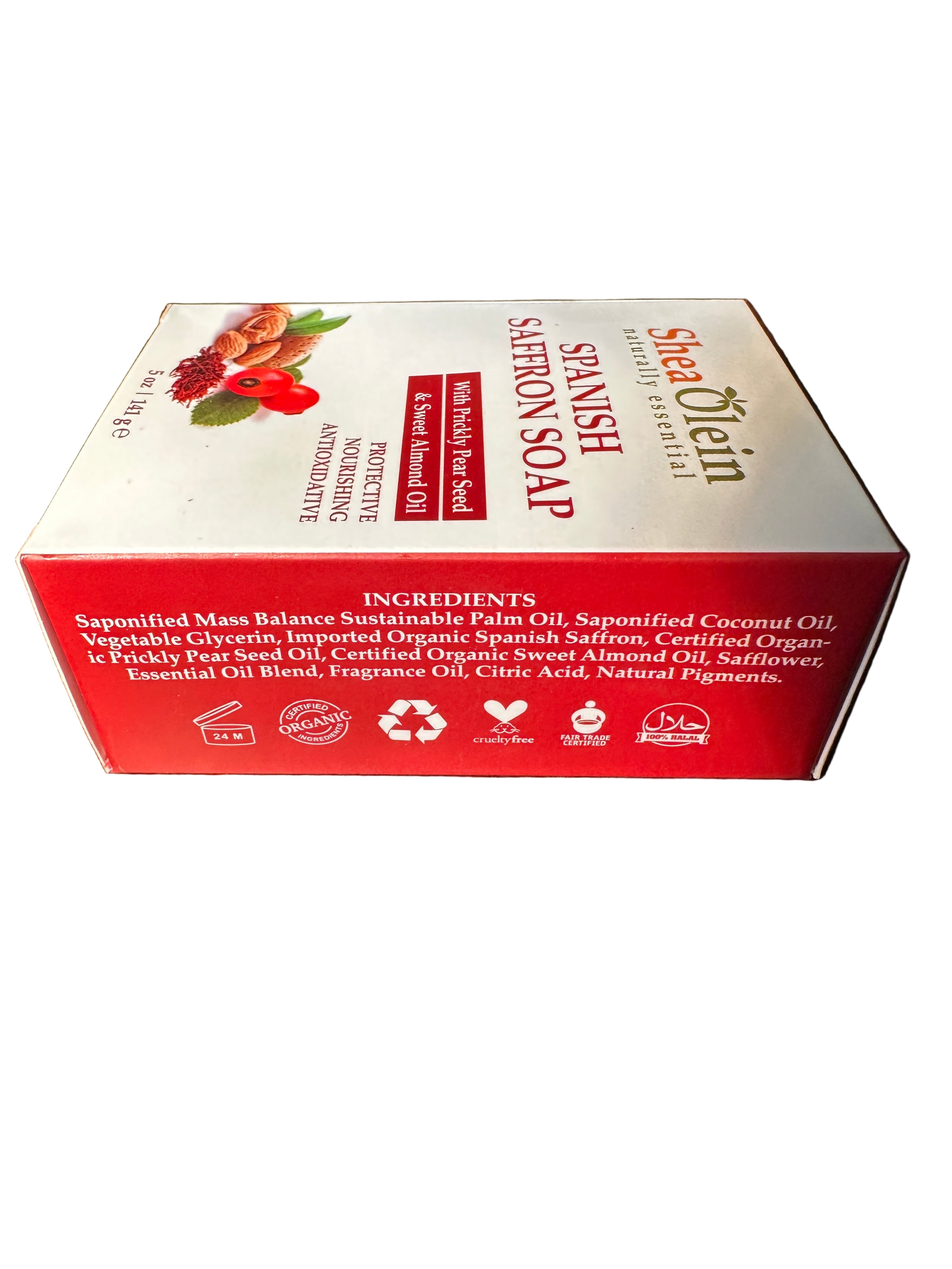 Shea Olein Spanish Saffron Soap with Prickly Pear Seed & Sweet Almond Oil 5oz 6 Bars Nourishing Moisturizing Scented Body Care Cleansing