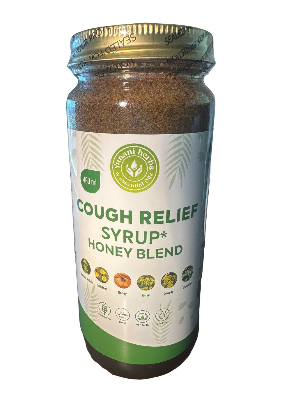 Yunani Herbs Cough Relief Syrup Honey Blend 480ml Natural Ingredients Non GMO Therapeutic Healing Treatment