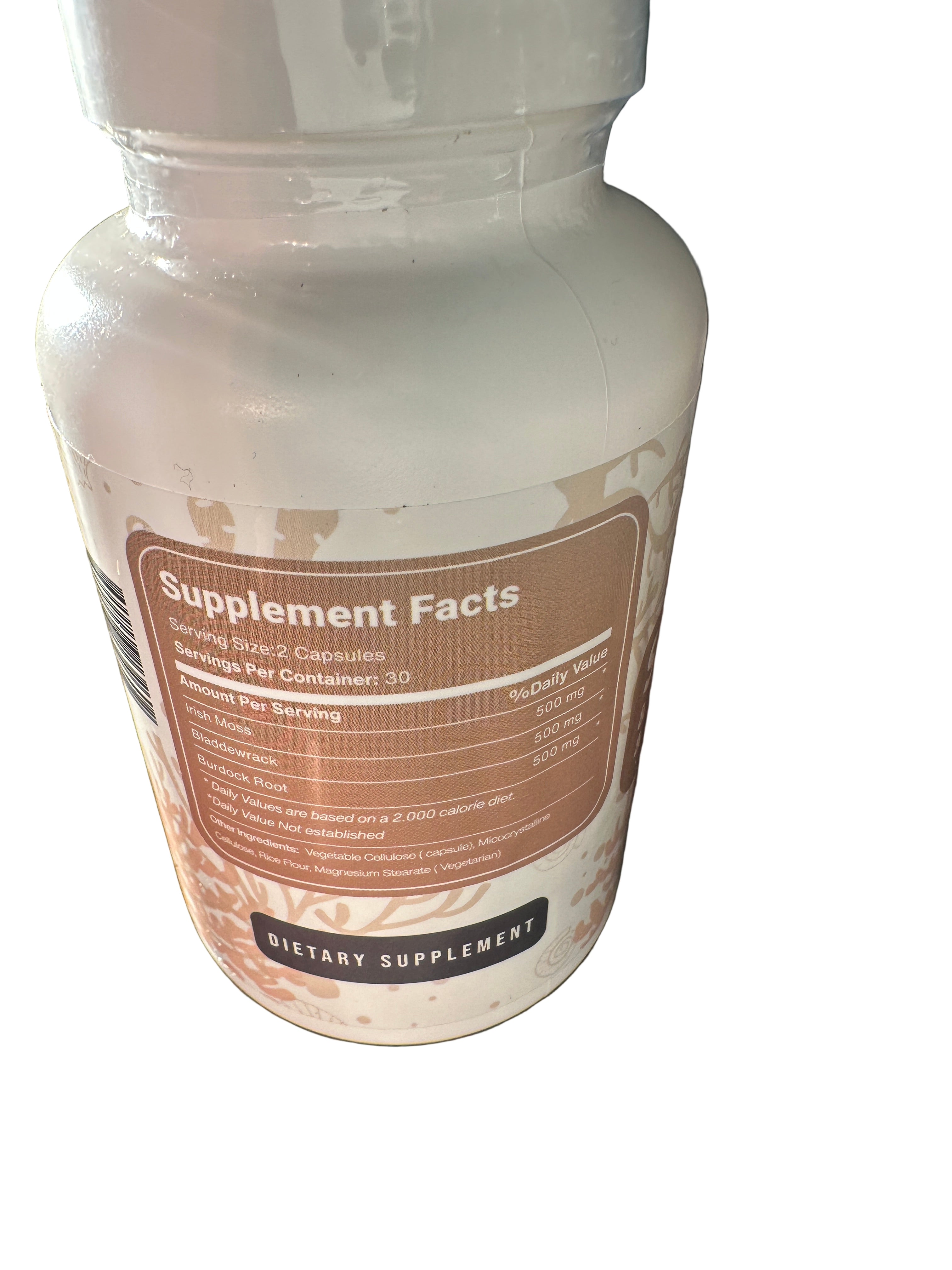 Yunani Herbs Sea Moss & Bladderwrack & Burdock Dietary Supplement 30 Servings 2 Capsules Per Serving 200mg Sea Moss 500mg Bladderwrack 500mg Burdock Healthcare Edible - Fitness