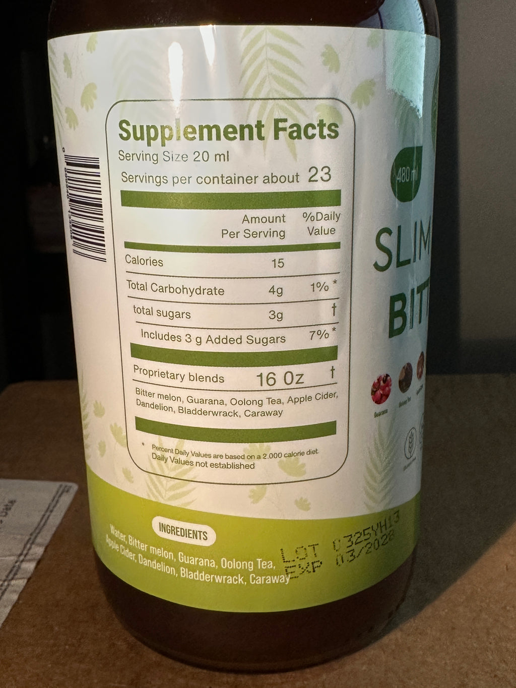 Yunani Herbs Slim Body Bitters 480ml Liquid Healthcare Fitness Dietary Supplement