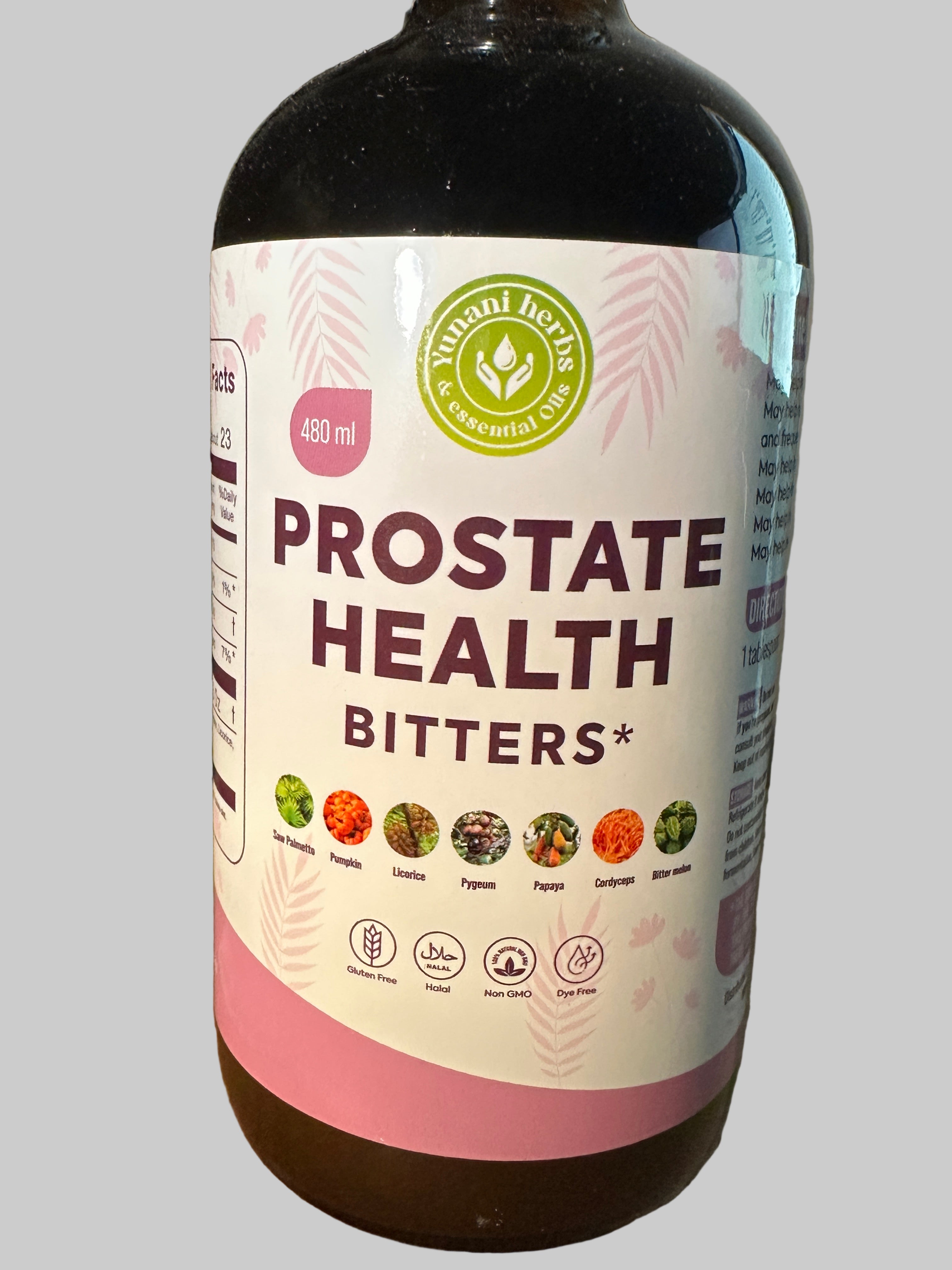 Yunani Herbs Prostate Health Bitters 480ml Natural Herbal Supplement for Men's Health
