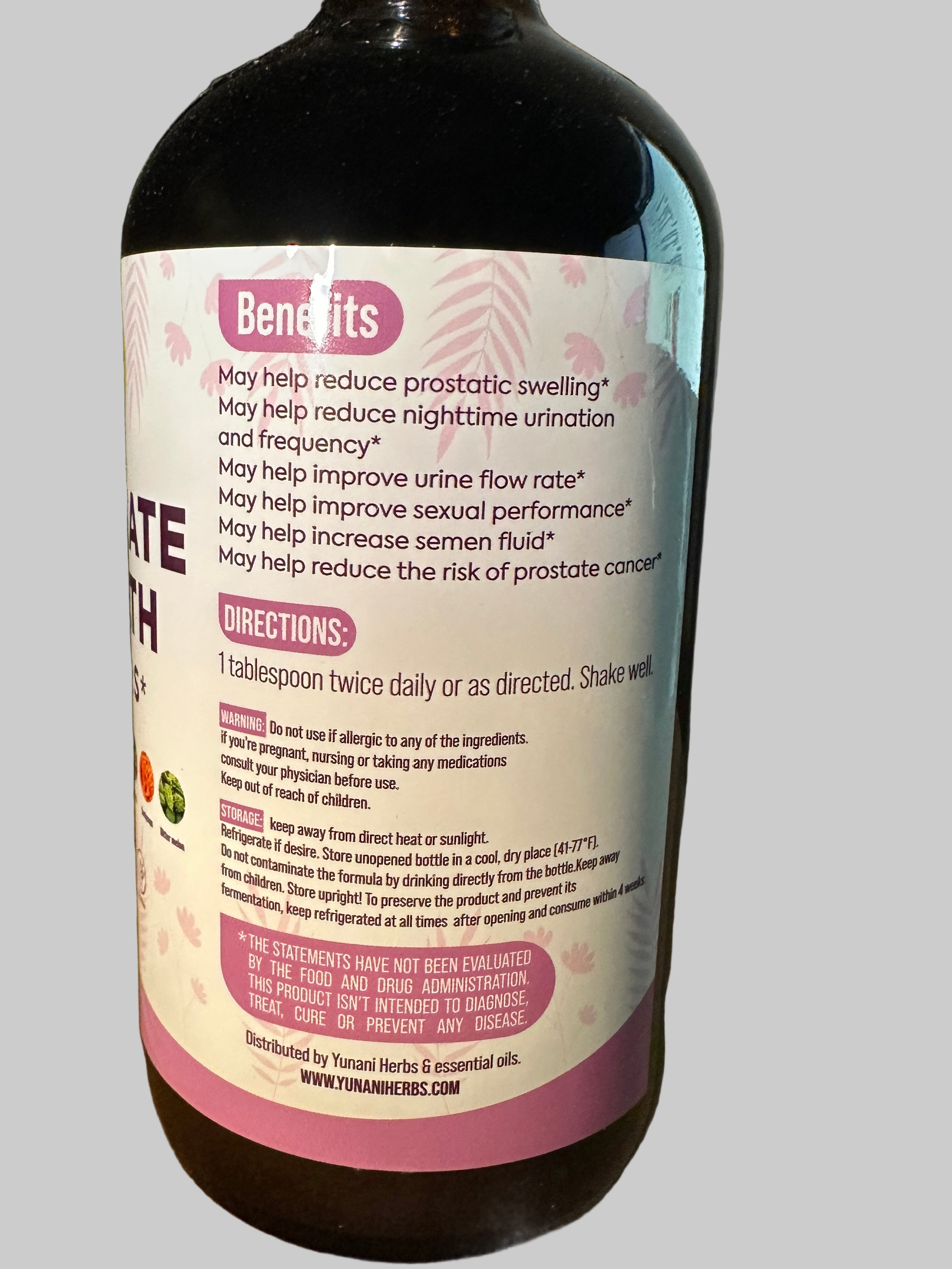 Yunani Herbs Prostate Health Bitters 480ml Natural Herbal Supplement for Men's Health