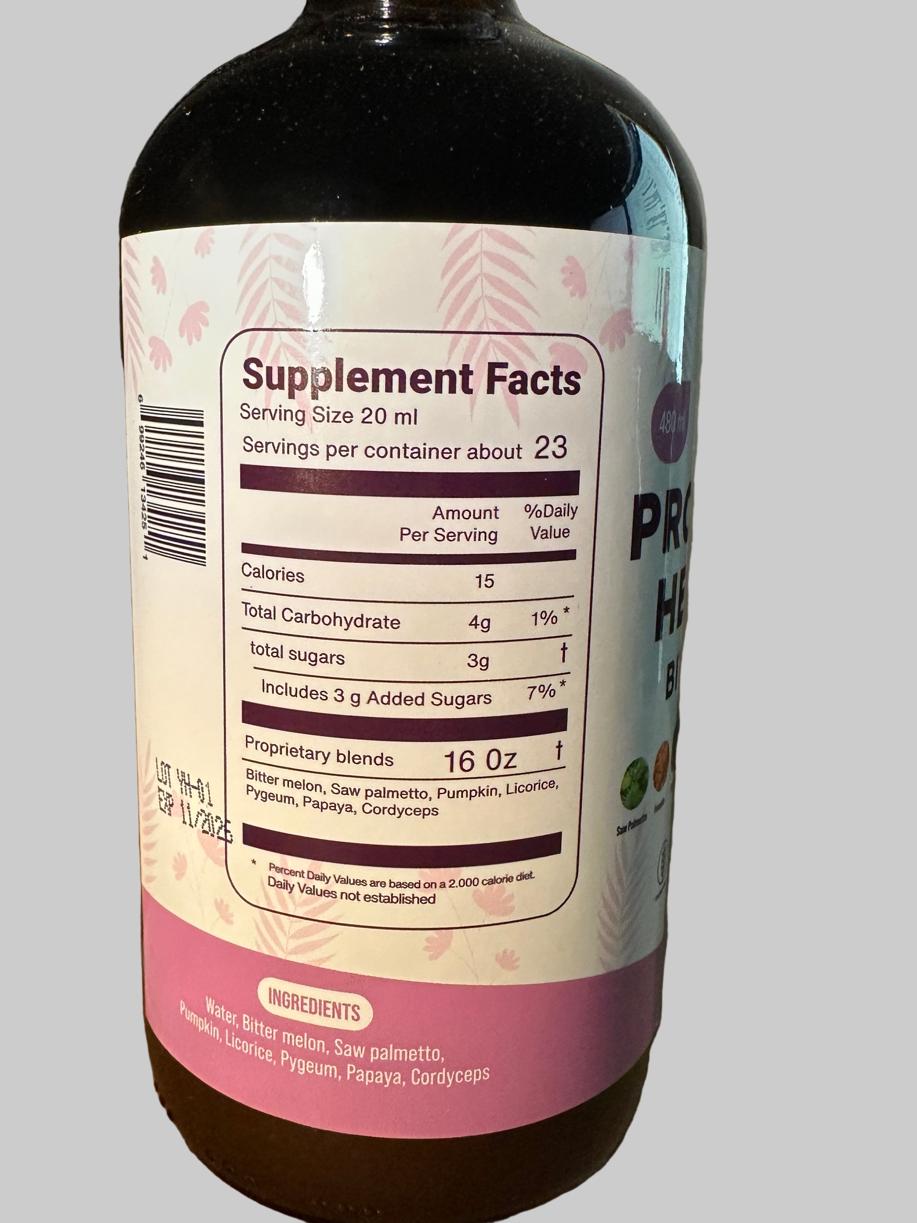 Yunani Herbs Prostate Health Bitters 480ml Natural Herbal Supplement for Men's Health