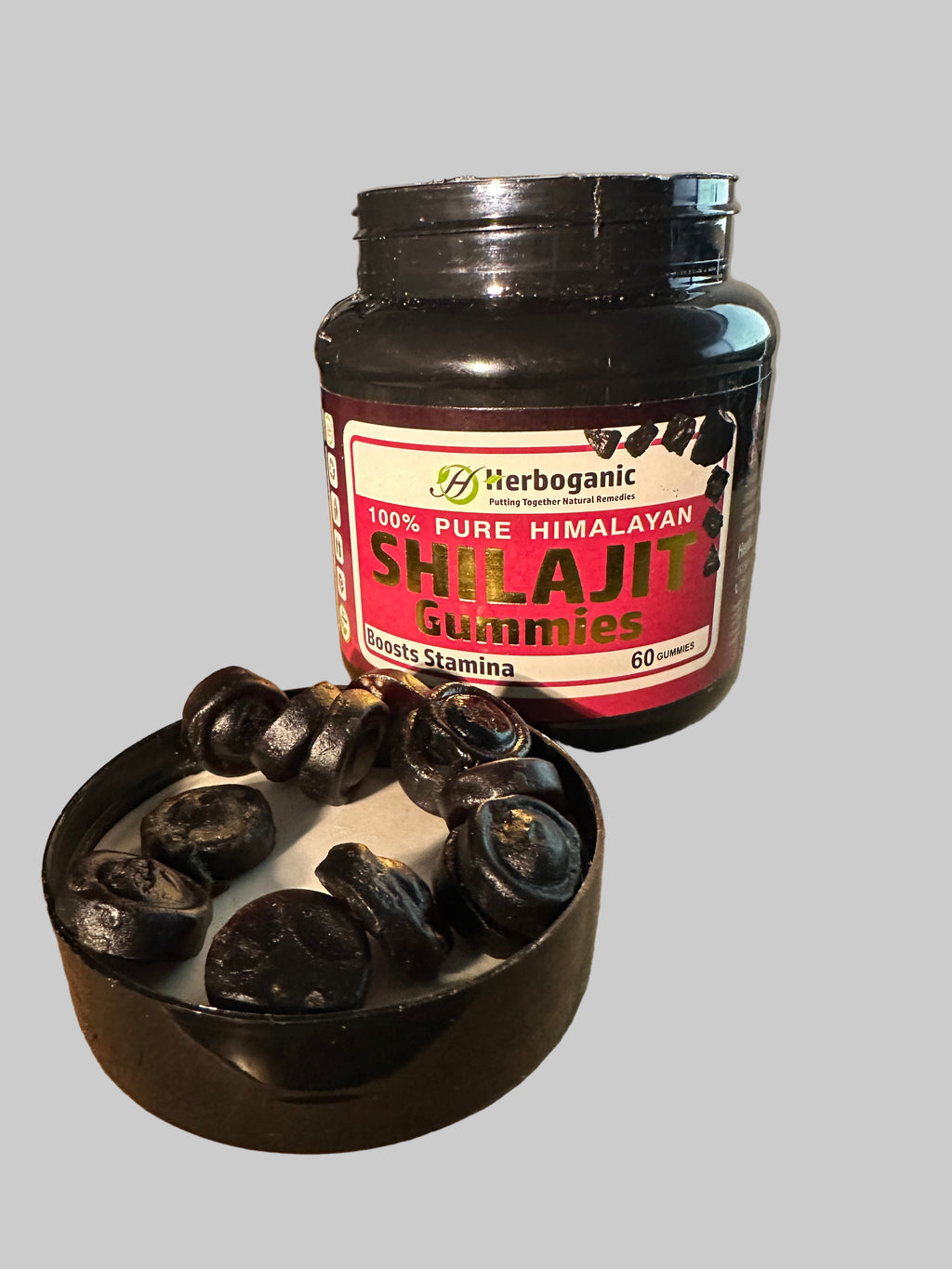 Herboganic 100% Pure Himalayan Shilajit Gummies - Boosts Stamina - 60 Gummies - Natural Energy Supplement
