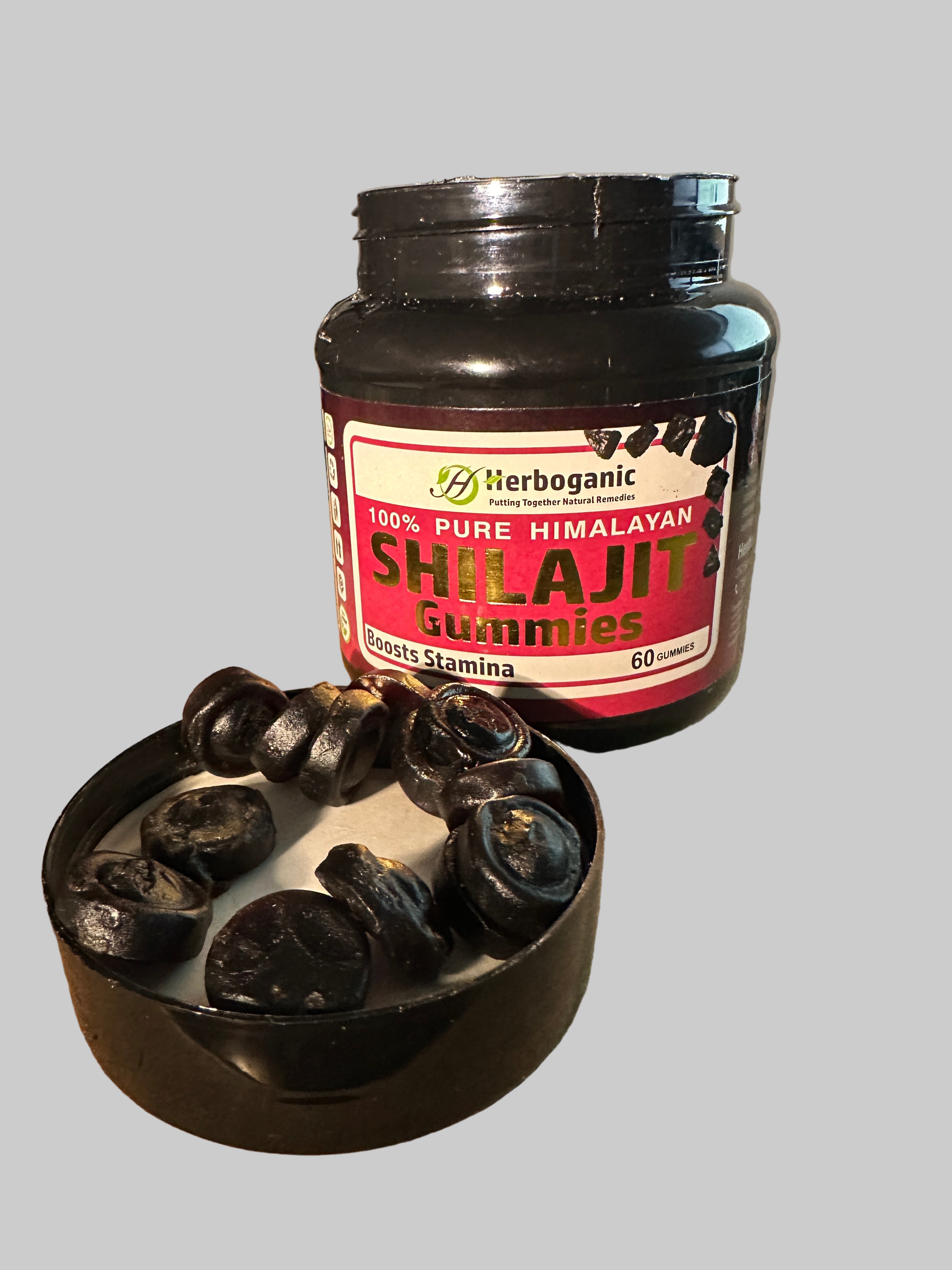 Herboganic 100% Pure Himalayan Shilajit Gummies - Boosts Stamina - 60 Gummies - Natural Energy Supplement