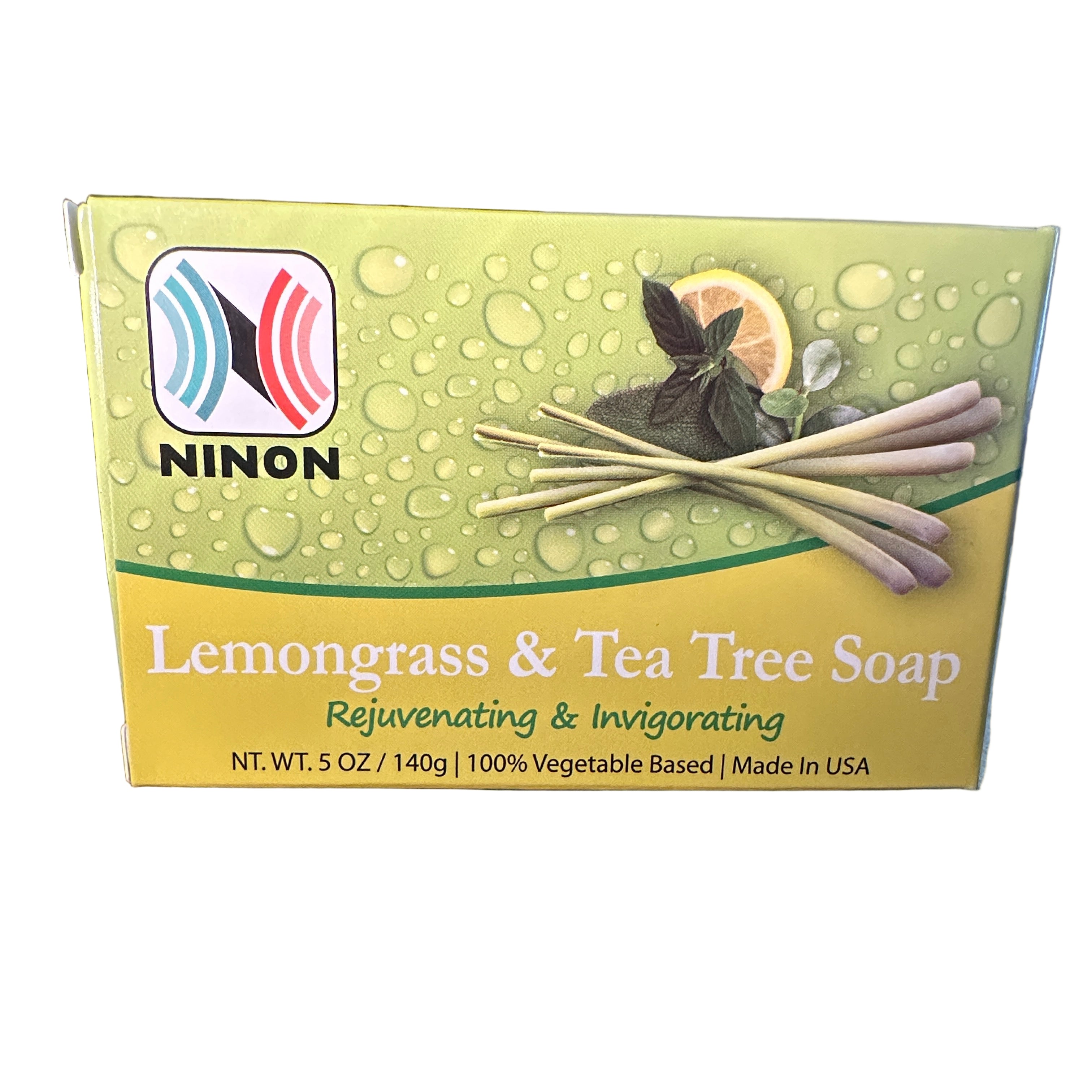 Ninon Lemongrass & Tea Tree Soap - Rejuvenating & Invigorating 100% Vegetable Based Made in USA 5.5 oz / 6 bars