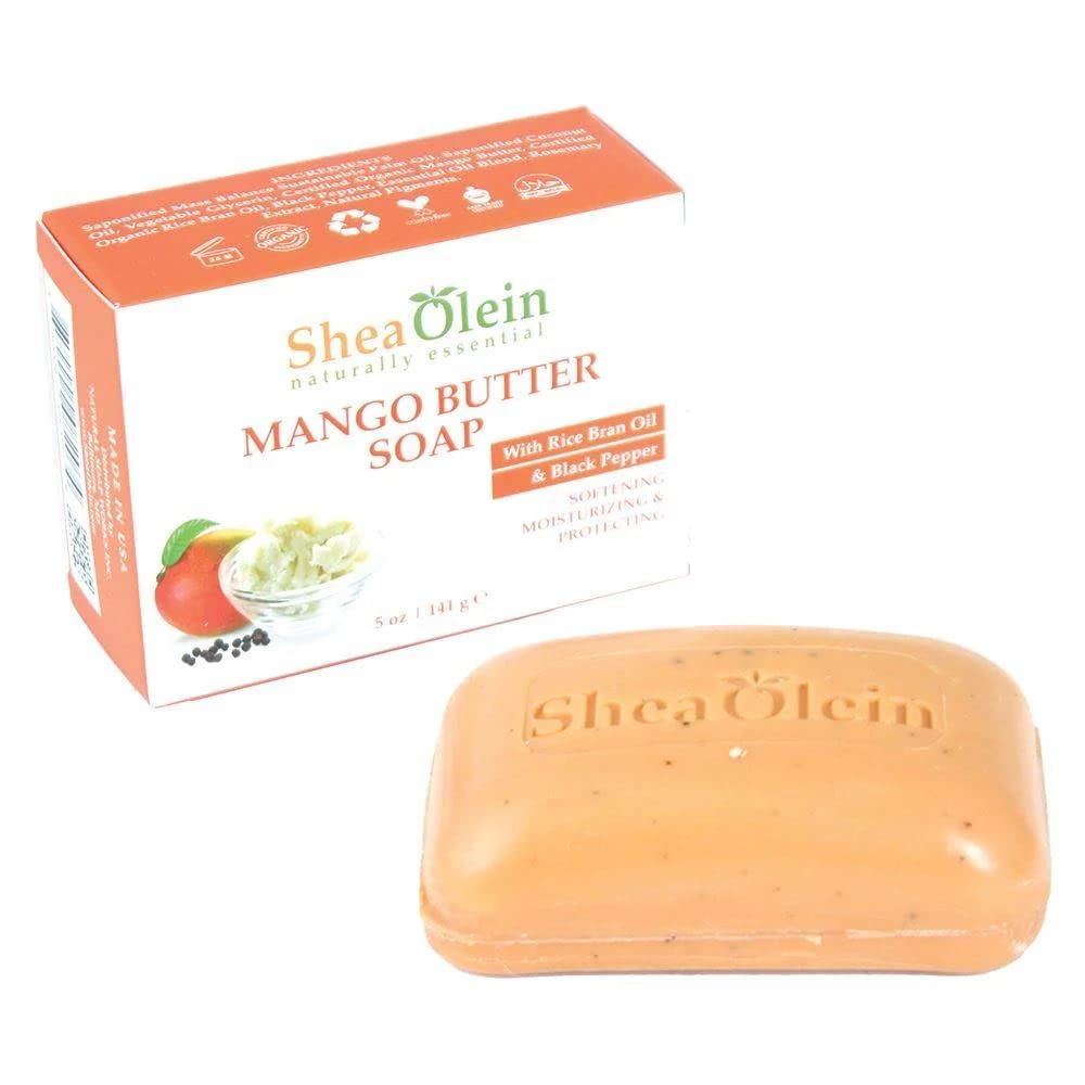 SheaOlein- Mango Butter Soap w/Rice bran Oil & Rosemary Extract by Shea Olien 5 oz Bar (6 Bar)
