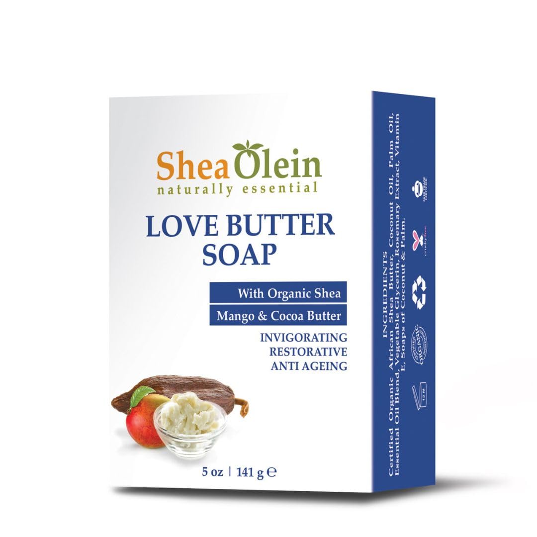 Shea Olein Turmeric & Aloe Vera Soap Bar, 5Oz (Pack of 6), Natural Organic Body Cleanser with Honey & Coconut Oil, Nourishes and Revitalizes Skin With Essential Oils