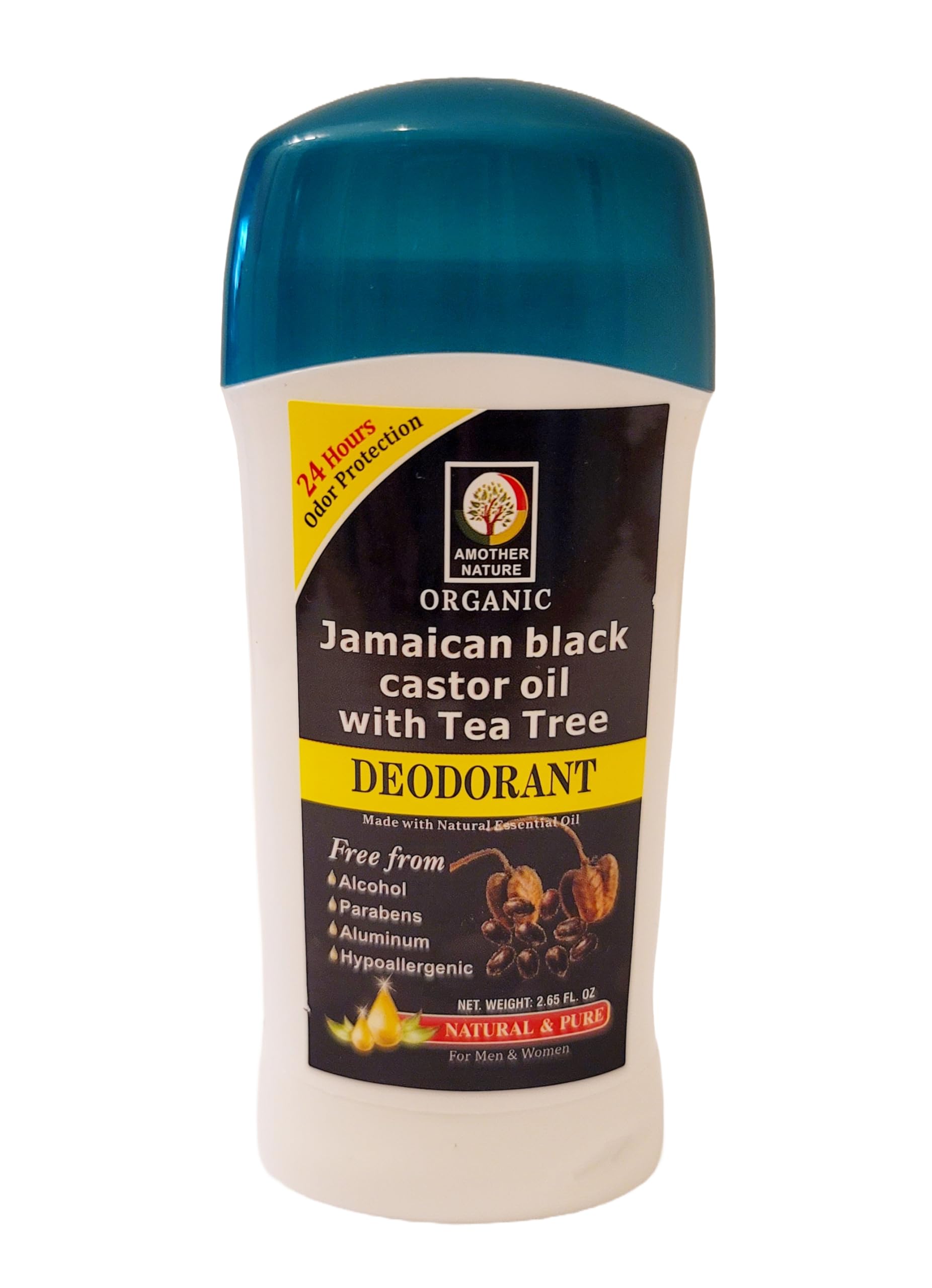 Hairobics Jamaican Black Castor Oil with Tea Tree Deodorant – Aluminum-Free Natural Deodorant for Odor Protection, Sensitive Skin & Long-Lasting Freshness – 2.65 oz