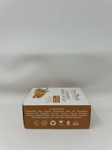 Shea Olein Turmeric & Aloe Vera Soap Bar, 5Oz (Pack of 6), Natural Organic Body Cleanser with Honey & Coconut Oil, Nourishes and Revitalizes Skin With Essential Oils